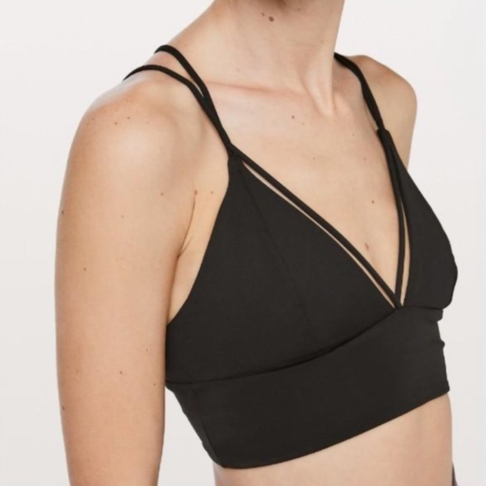 Lululemon Black Strappy Padded Sports Bra Size 4